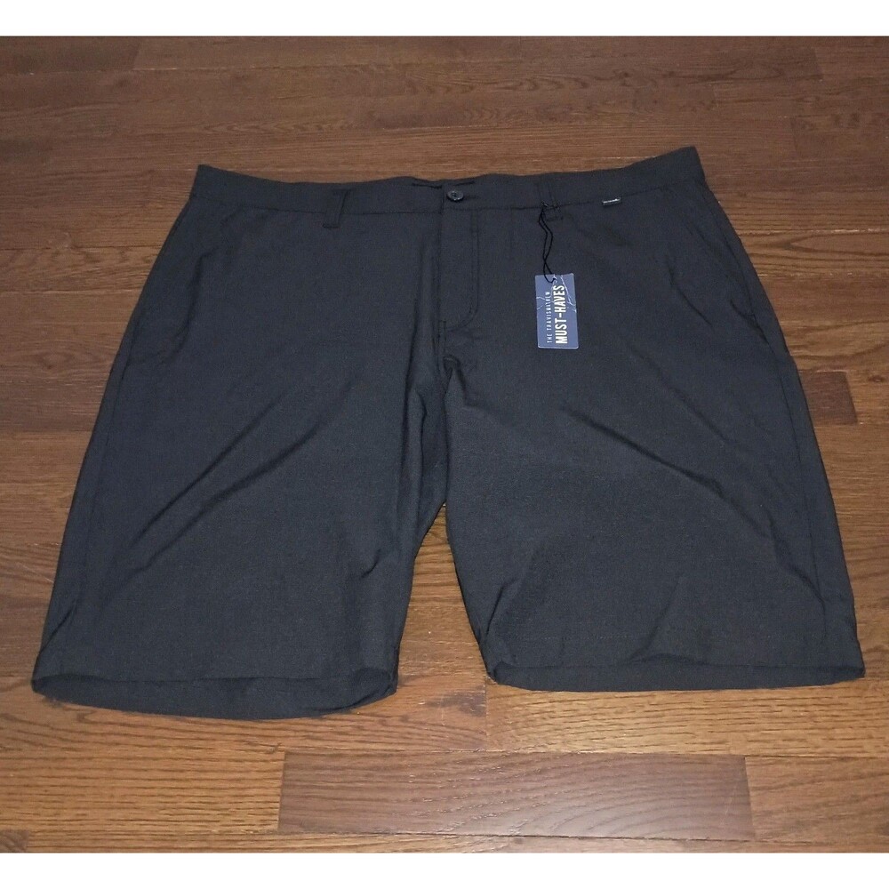 NEW Travis Mathew Beck Shorts Mens 42 Black Golf Performance Casual 10" Inseam